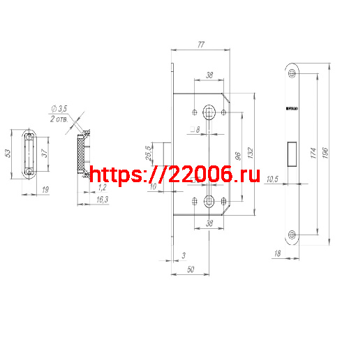 Защелка Fuaro (Фуаро) врезная MAGNM96WC-50 (M96WC-50) AB бронза фото 3 Защелка Fuaro (Фуаро) врезная MAGNM96WC-50 (M96WC-50) AB бронза фото 3