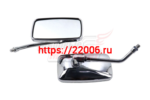 Зеркала (003-А) пласт. прямоуг. крепление по центру под хром. (в уп. 50 пар)