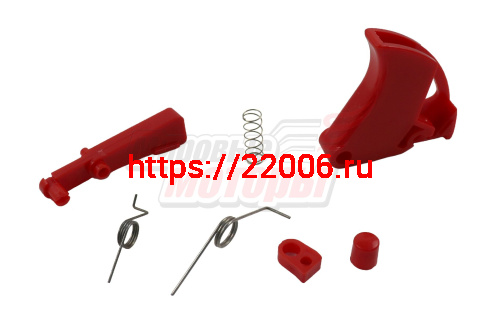 Курок газа мотокосы BC/GBC-026/033/043 в сборе С/О(3 пружины,курок,кнопка, фиксатор курка, пластина) Курок газа мотокосы BC/GBC-026/033/043 в сборе С/О(3 пружины,курок,кнопка, фиксатор курка, пластина)